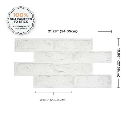 Dosseret Smart Tiles Peel and Stick 2 feuilles 21 x 11 - Brik Zurich|Dosseret Smart Tiles peler et coller 21 x 11, 2 feuilles - Brik Zurich