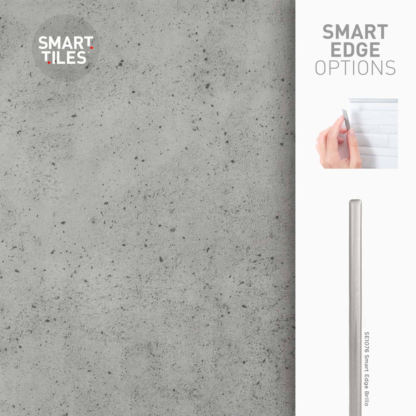 Dosseret Smart Tiles Peel and Stick 2-Sheet 23 x 12 - Blok Grey|Dosseret Smart Tiles peler et coller 23 x 12, 2 feuilles - Blok Grey