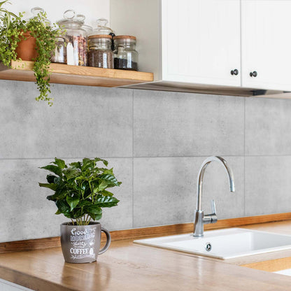 Dosseret Smart Tiles Peel and Stick 2-Sheet 23 x 12 - Blok Grey|Dosseret Smart Tiles peler et coller 23 x 12, 2 feuilles - Blok Grey