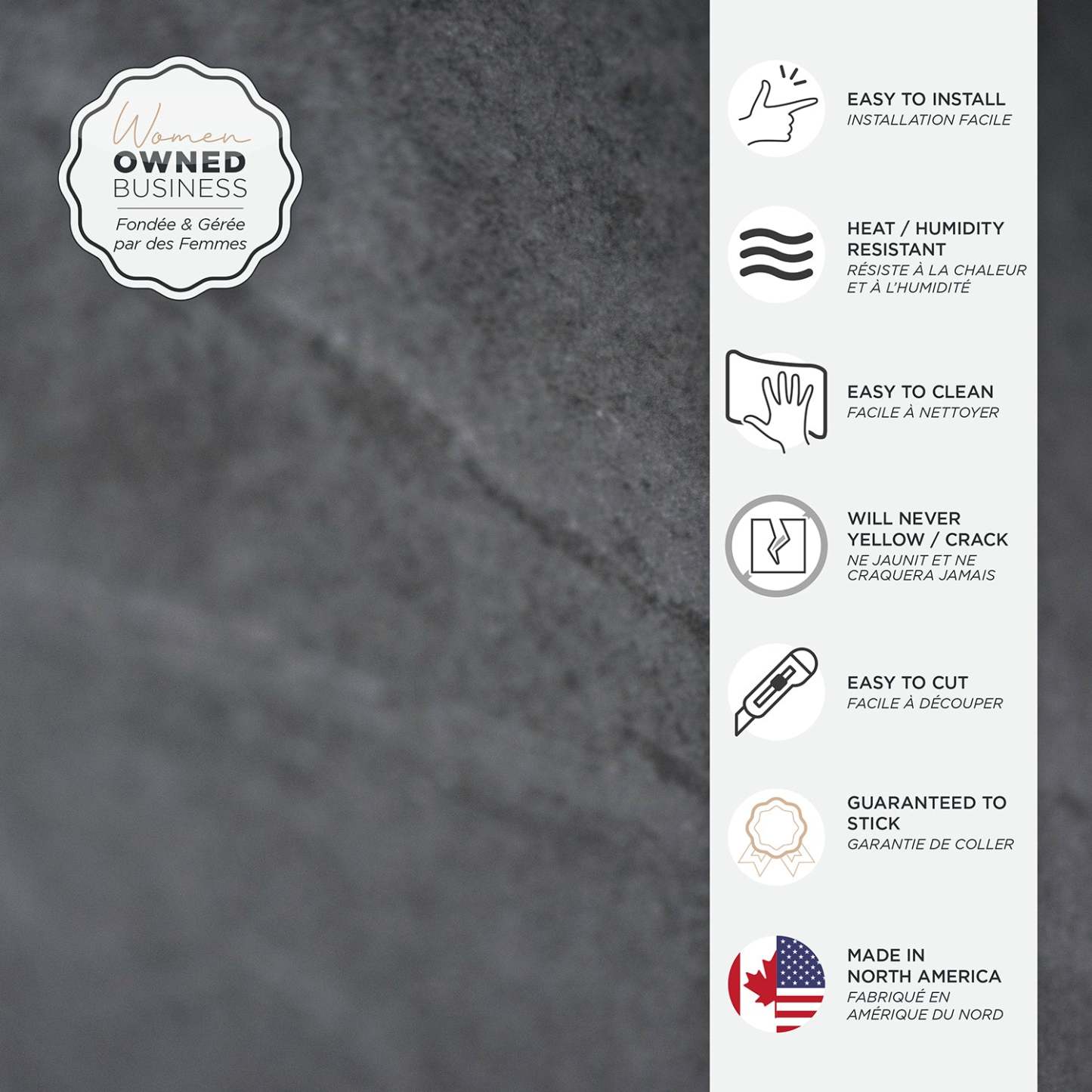 Carrelage adhésif Smart Tiles 2 feuilles 23 x 12 - Blok Slate