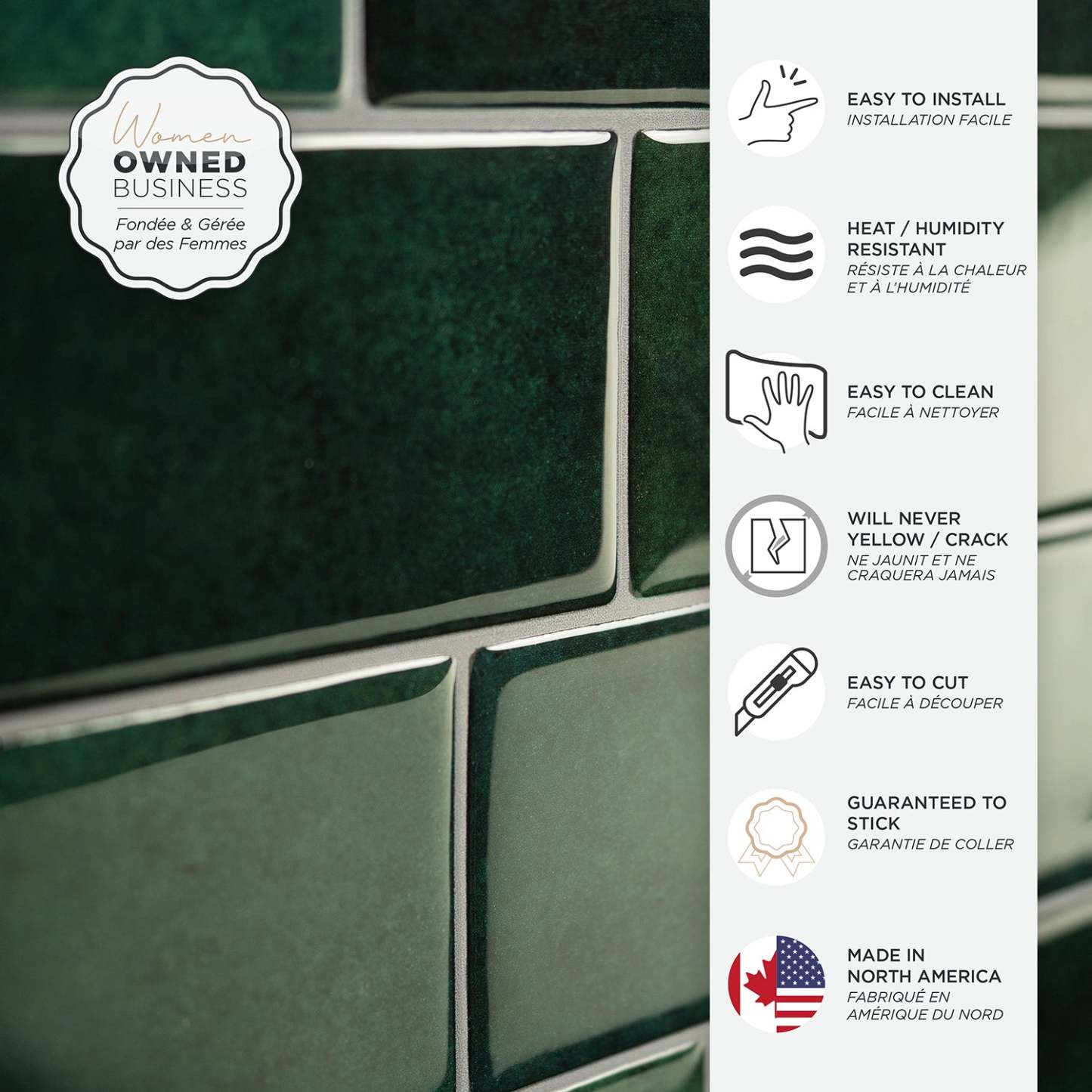 Smart Tiles peler et coller 4 feuilles 12 x 9 Dosseret - Metro Fiona