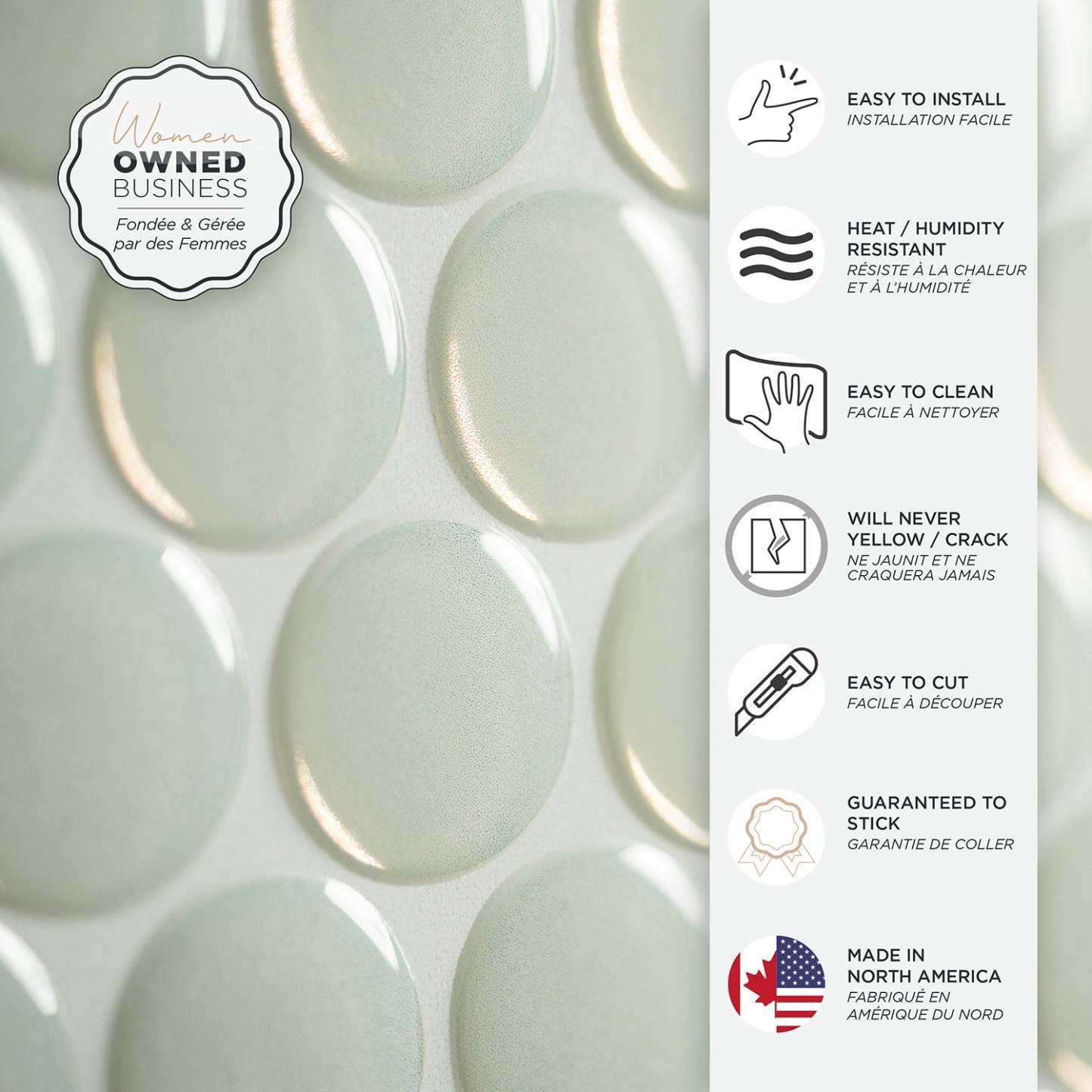 Smart Tiles peler et coller 4 feuilles 9 x 9 dosseret - Penny Sergio