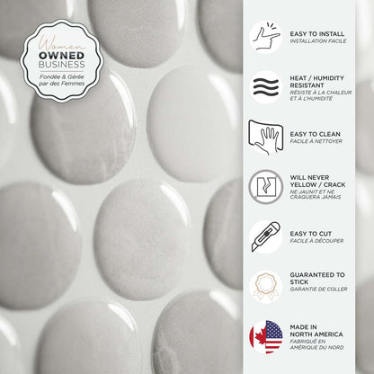 Dosseret Smart Tiles Peel and Stick 4 feuilles 9 x 9 - Penny Roccia|Dosseret Smart Tiles peler et coller 9 x 9, 4 feuilles - Penny Roccia