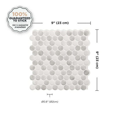 Dosseret Smart Tiles Peel and Stick 4 feuilles 9 x 9 - Penny Roccia|Dosseret Smart Tiles peler et coller 9 x 9, 4 feuilles - Penny Roccia