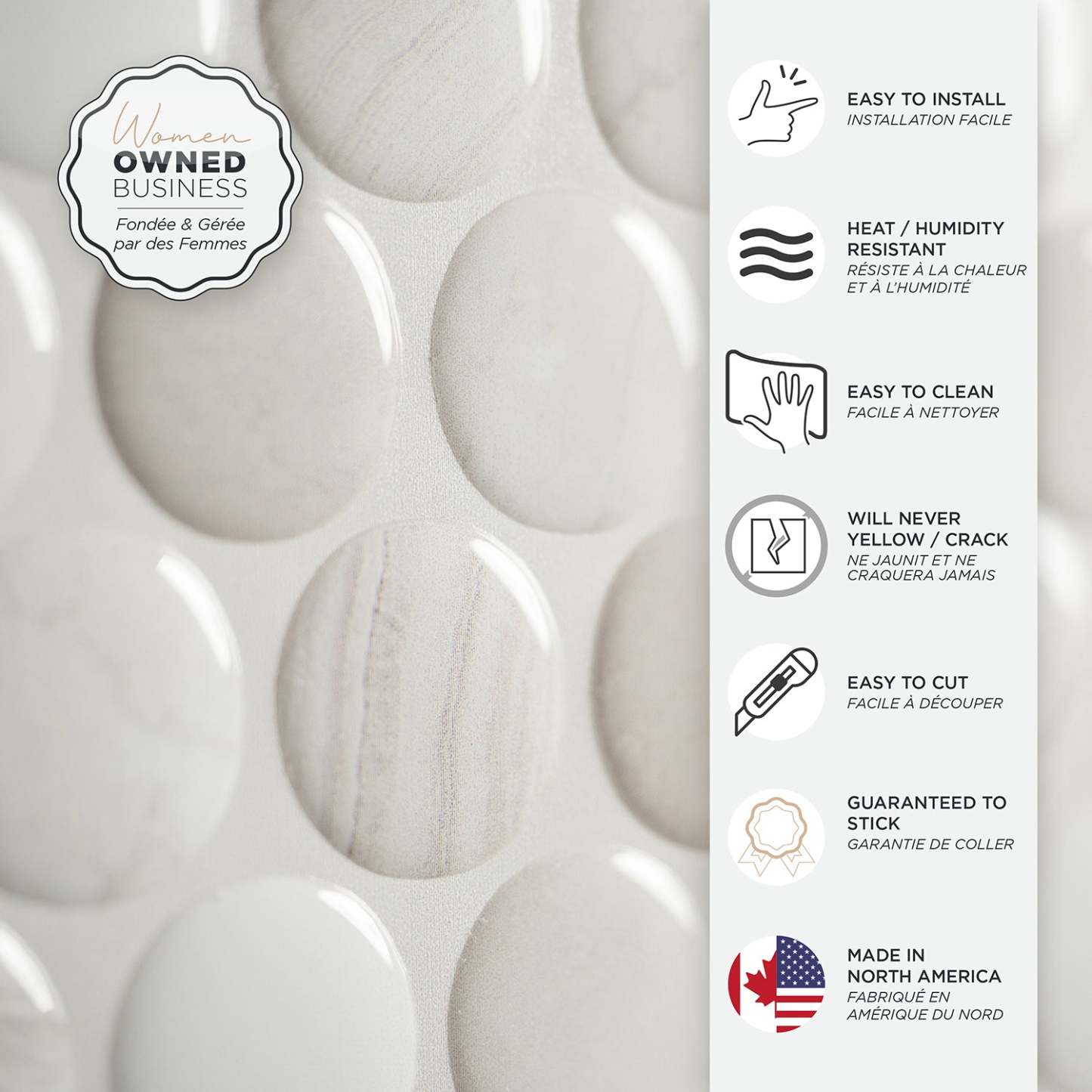 Smart Tiles peler et coller 4 feuilles 9 x 9 dosseret - Penny Terra