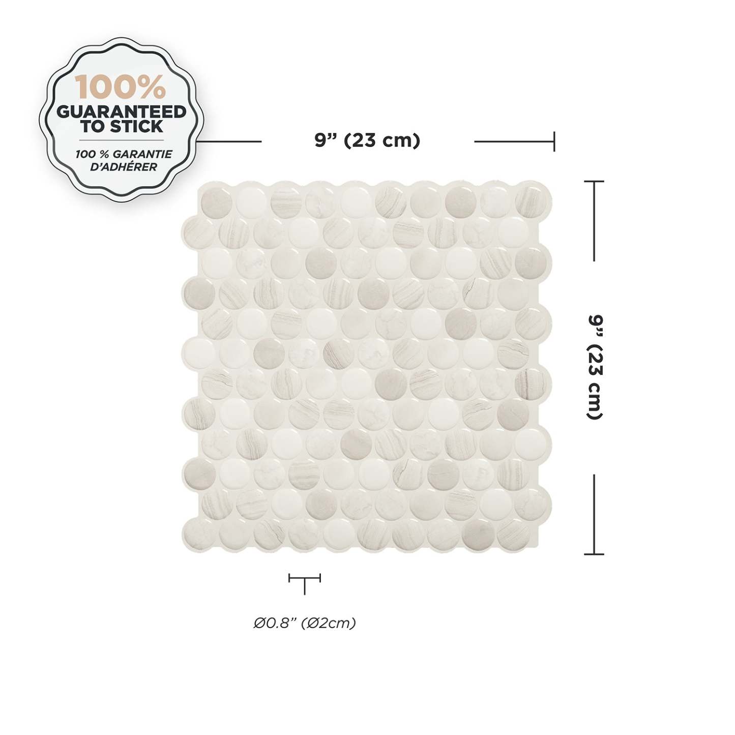 Smart Tiles peler et coller 4 feuilles 9 x 9 dosseret - Penny Terra