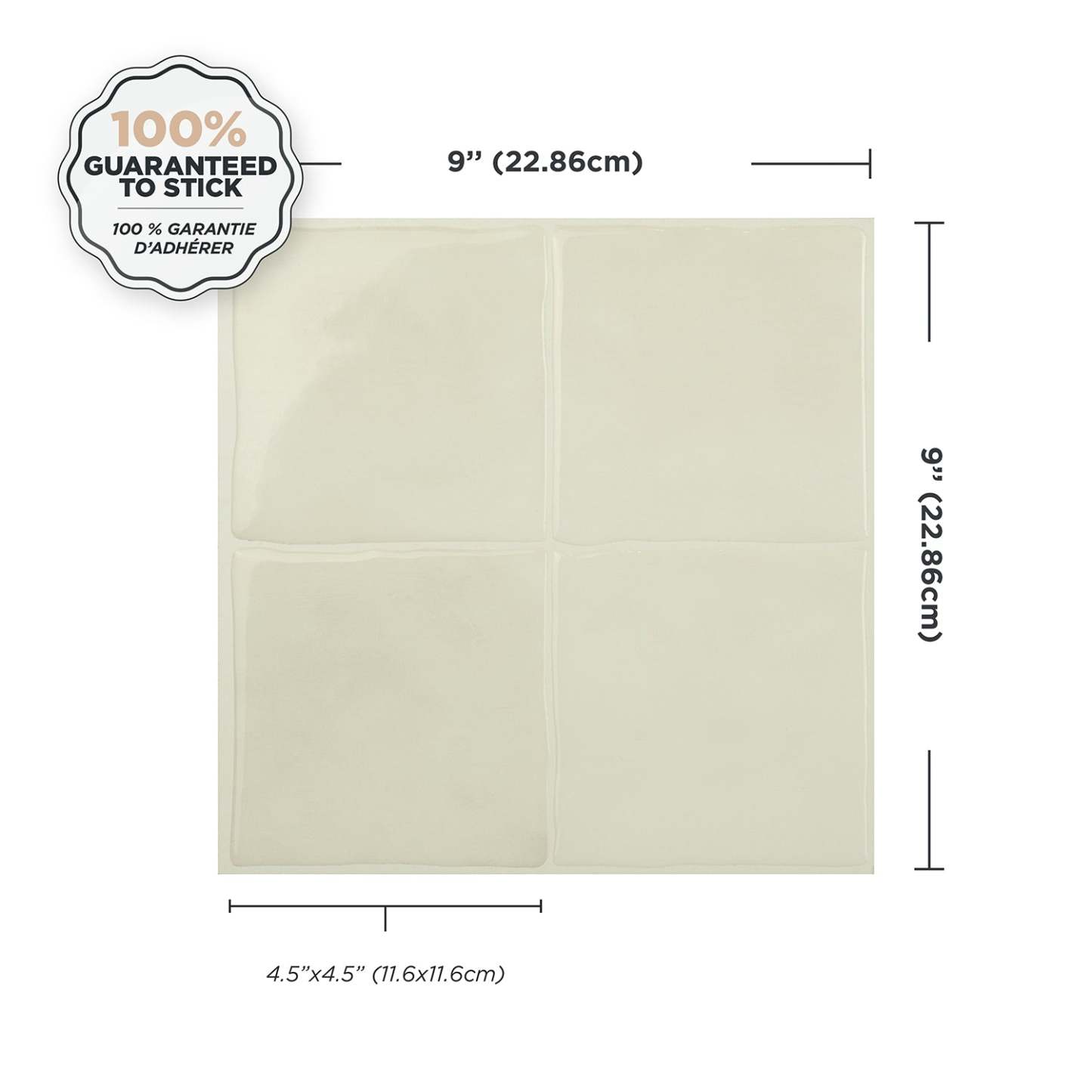 Smart Tiles peler et coller 4 feuilles 9 x 9 dosseret - Zellige Oia