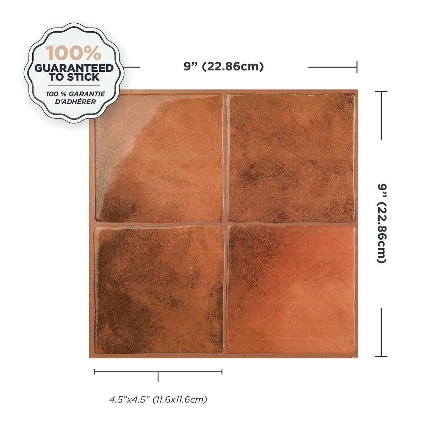 Smart Tiles peler et coller 4 feuilles 9 x 9 dosseret - Zellige Safi