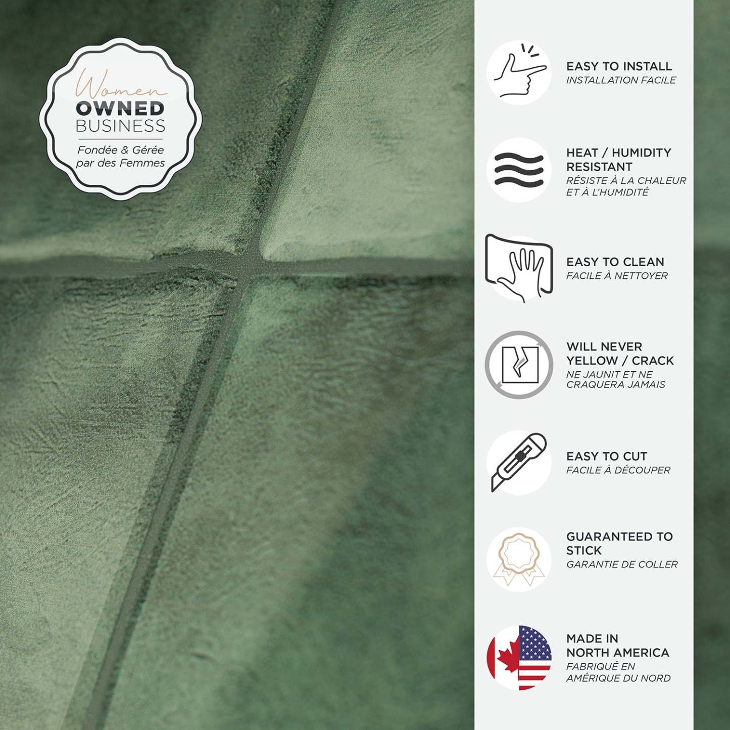 Smart Tiles peler et coller 4 feuilles 9 x 9 dosseret - Zellige Taza