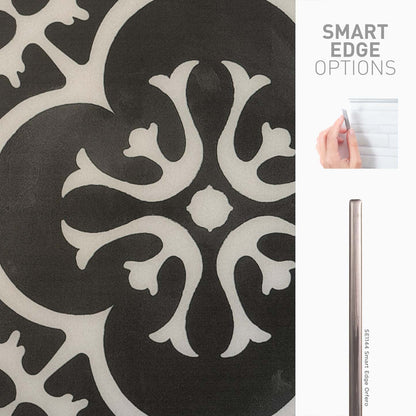 Dosseret Smart Tiles Peel and Stick 4 feuilles 7,75 x 7,75 - Vintage Girona Nera|Dosseret Smart Tiles peler et coller 7,75 x 7,75, 4 feuilles - Vintage Girona Nera