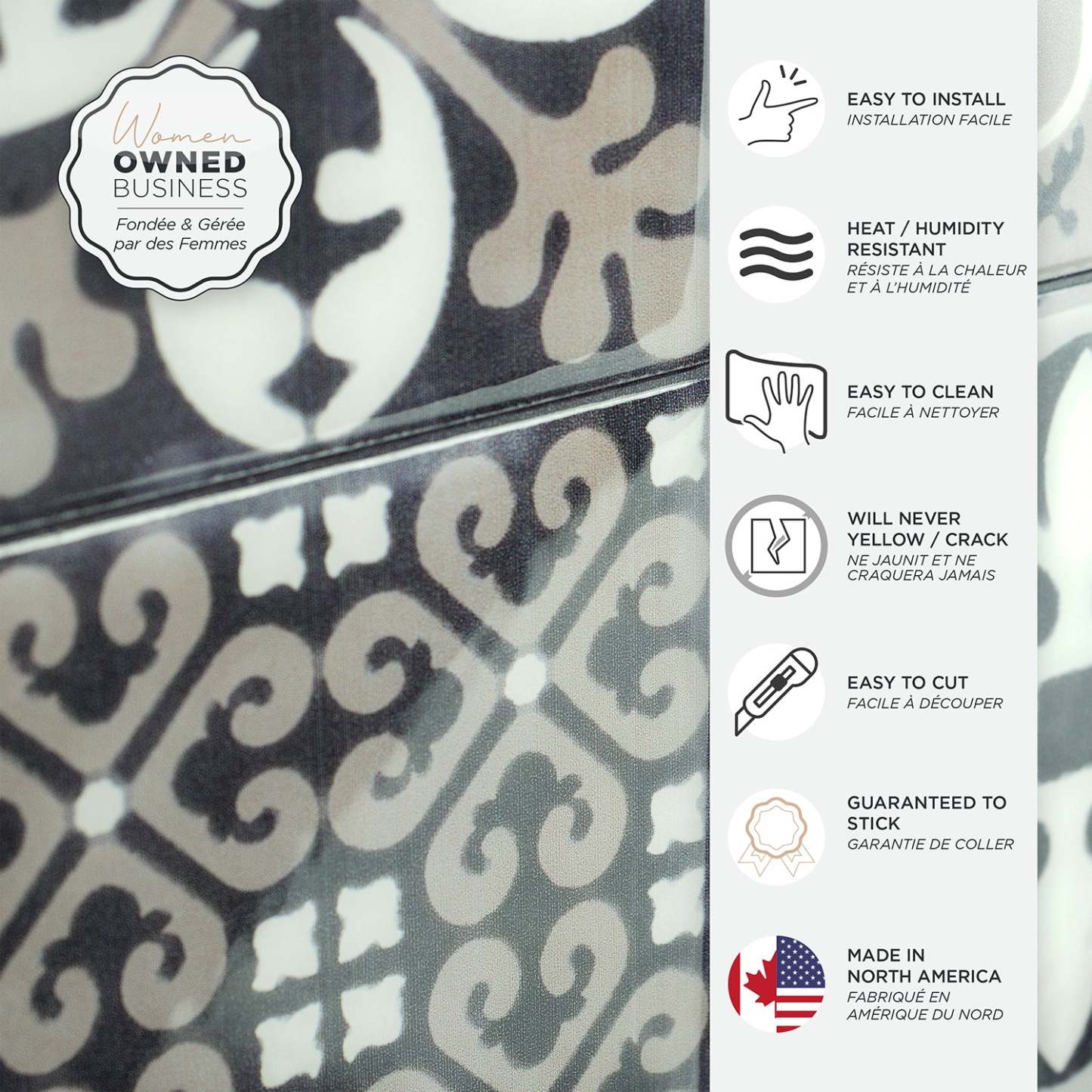 Smart Tiles peler et coller 4 feuilles 9 x 9 dosseret - Vintage Roma