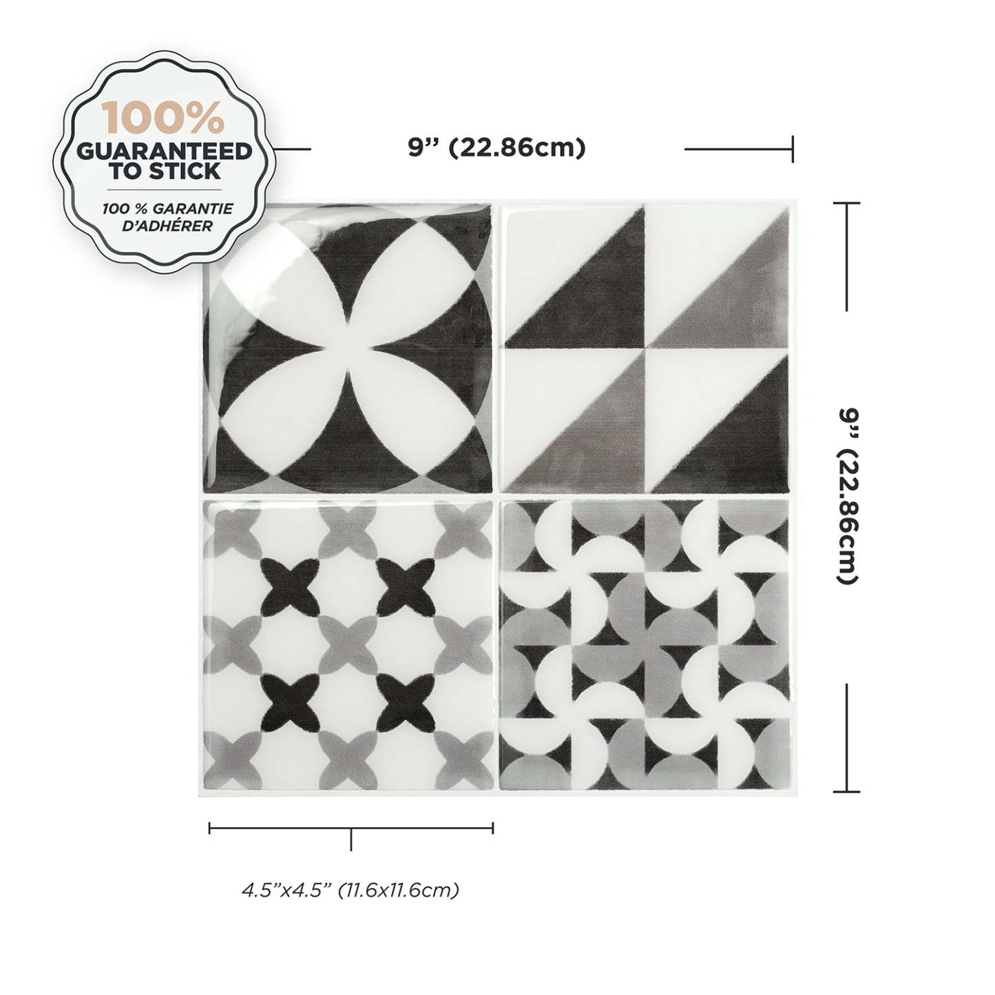 Smart Tiles peler et coller 4 feuilles 9 x 9 dosseret - Vintage Roma