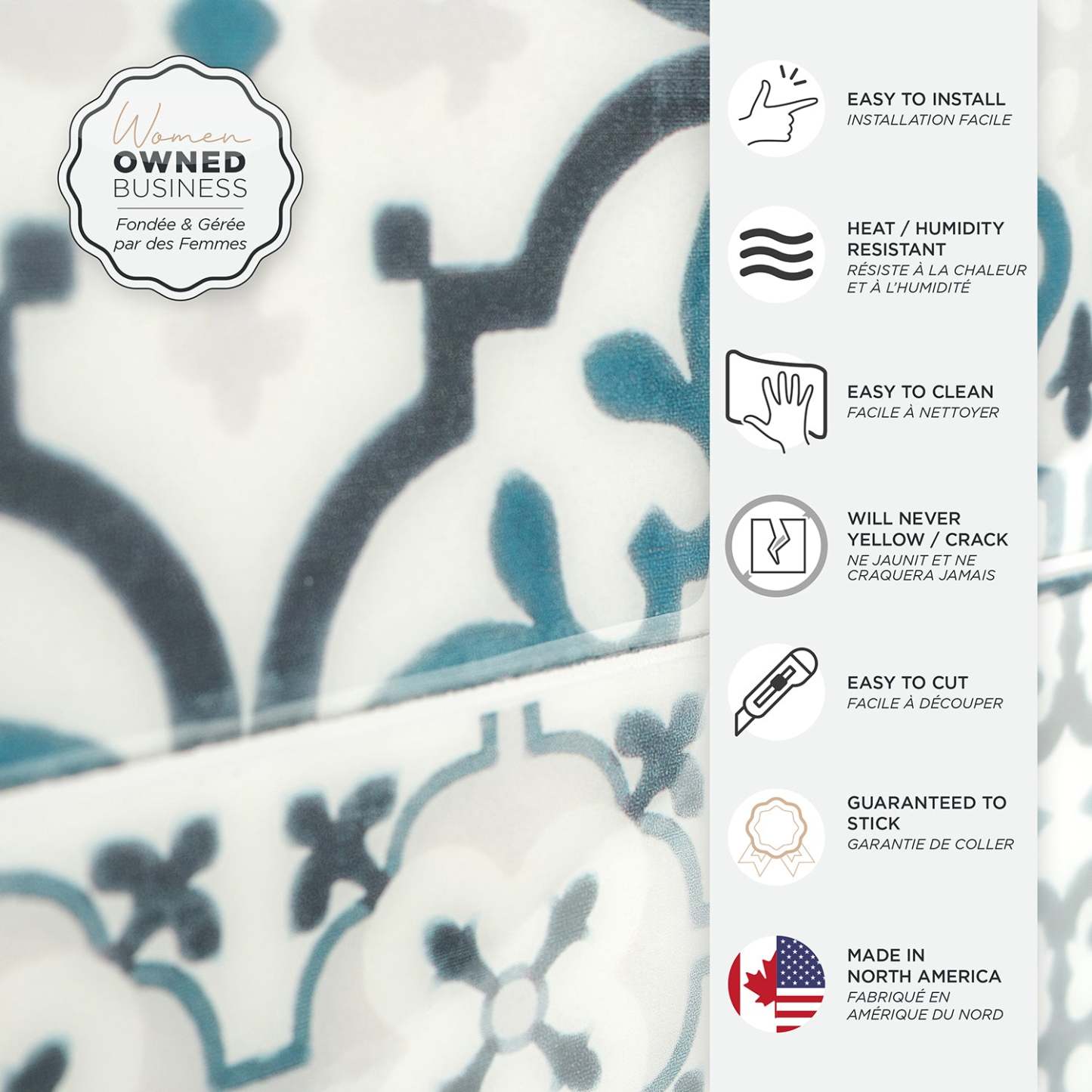 Smart Tiles peler et coller 4 feuilles 9 x 9 dosseret - Vintage Marino