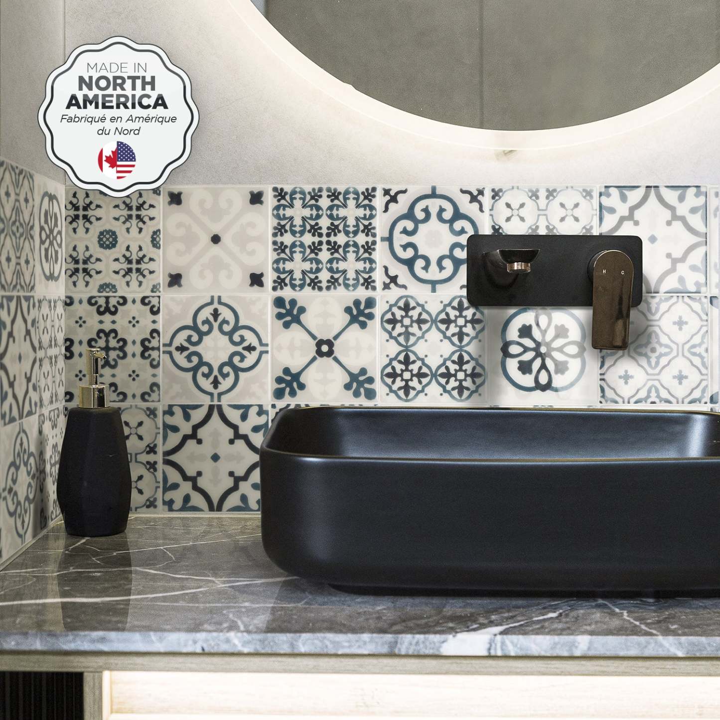 Smart Tiles peler et coller 4 feuilles 9 x 9 dosseret - Vintage Marino