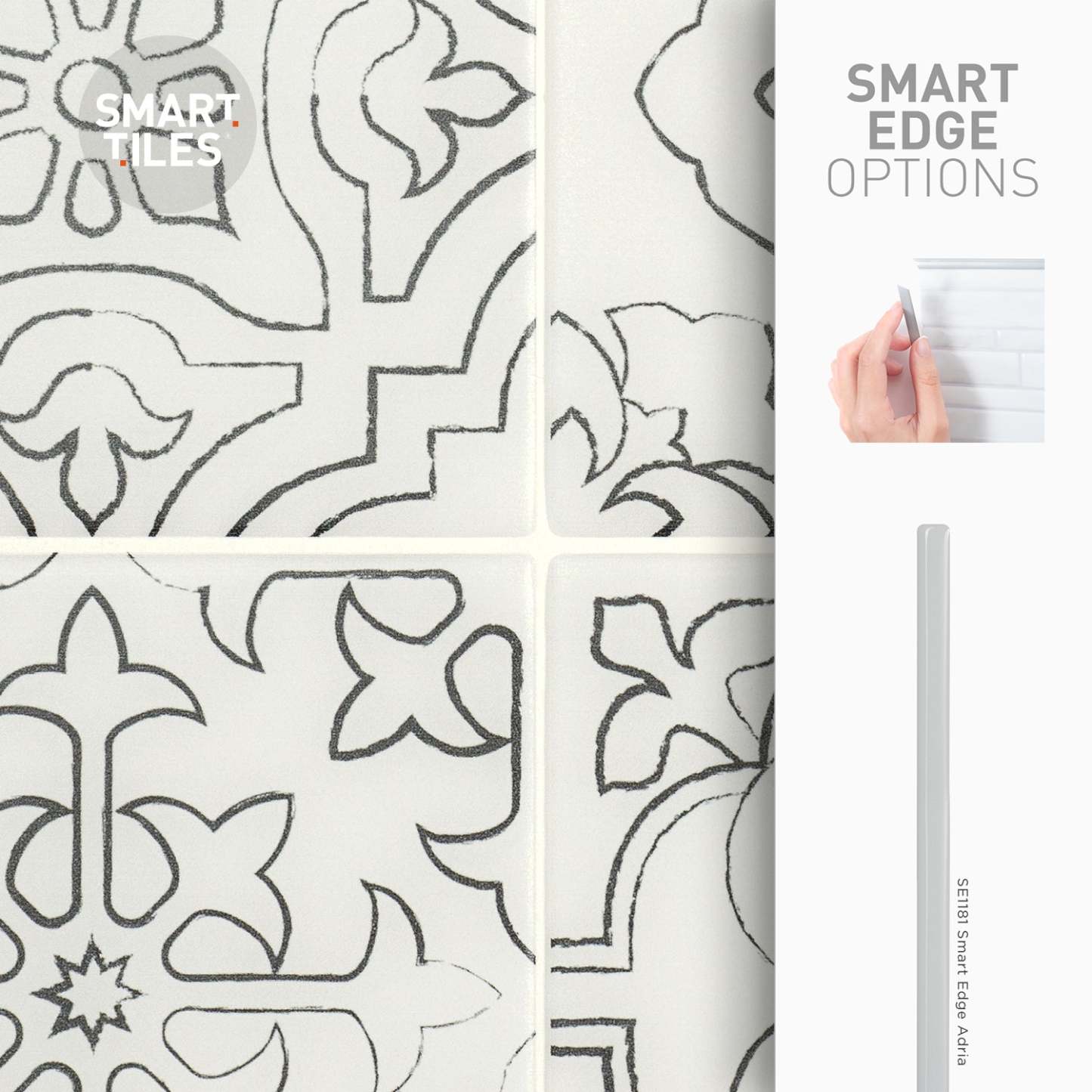 Smart Tiles Peel and Stick 4 feuilles 9 x 9 dosseret - Vintage Giotto|Smart Tiles Peel and Stick 9 x 9, 4 sheets - Vintage Giotto