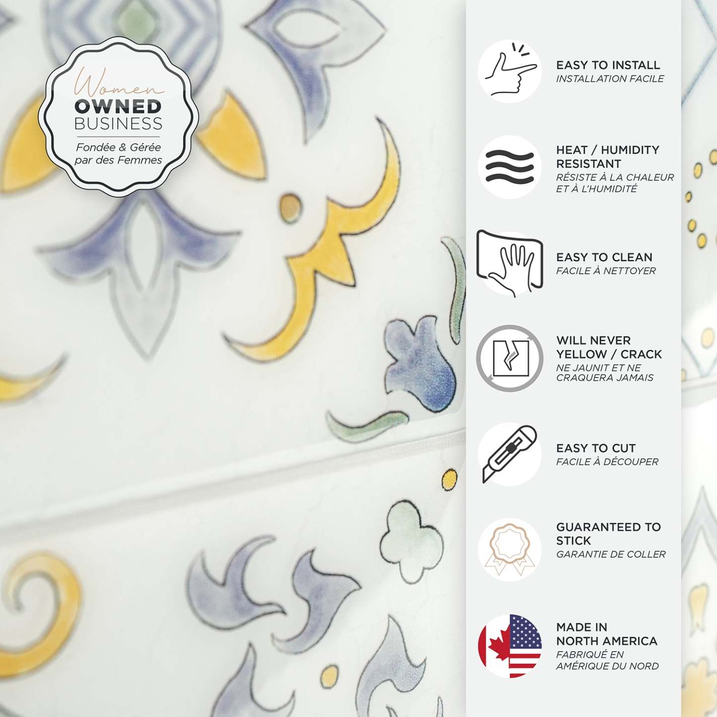 Smart Tiles peler et coller 4 feuilles 9 x 9 dosseret - Vintage Velletri