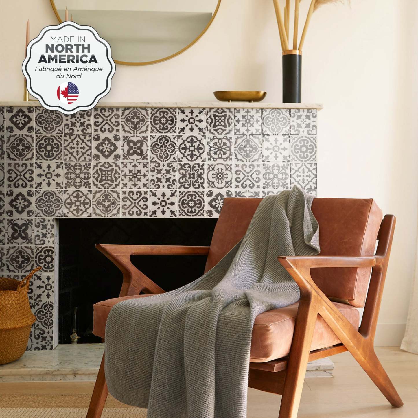 Dosseret Smart Tiles Peel and Stick 4 feuilles 9 x 9 - Vintage Argos|Dosseret Smart Tiles peler et coller 9 x 9, 4 feuilles - Vintage Argos