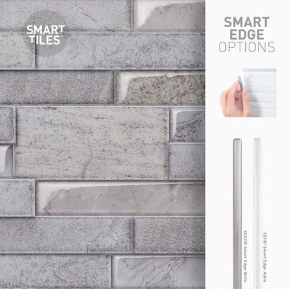 Dosseret Smart Tiles Peel and Stick 2 feuilles 23 x 11 - Pietra Pozzuoli|Dosseret Smart Tiles peler et coller 23 x 11, 2 feuilles - Pietra Pozzuoli