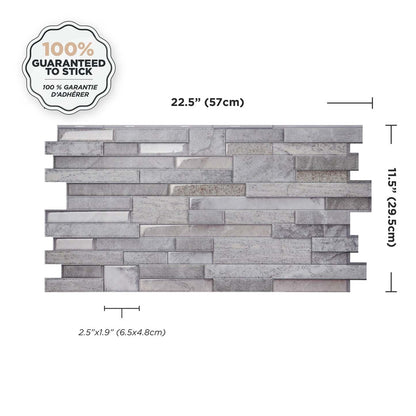 Dosseret Smart Tiles Peel and Stick 2 feuilles 23 x 11 - Pietra Pozzuoli|Dosseret Smart Tiles peler et coller 23 x 11, 2 feuilles - Pietra Pozzuoli