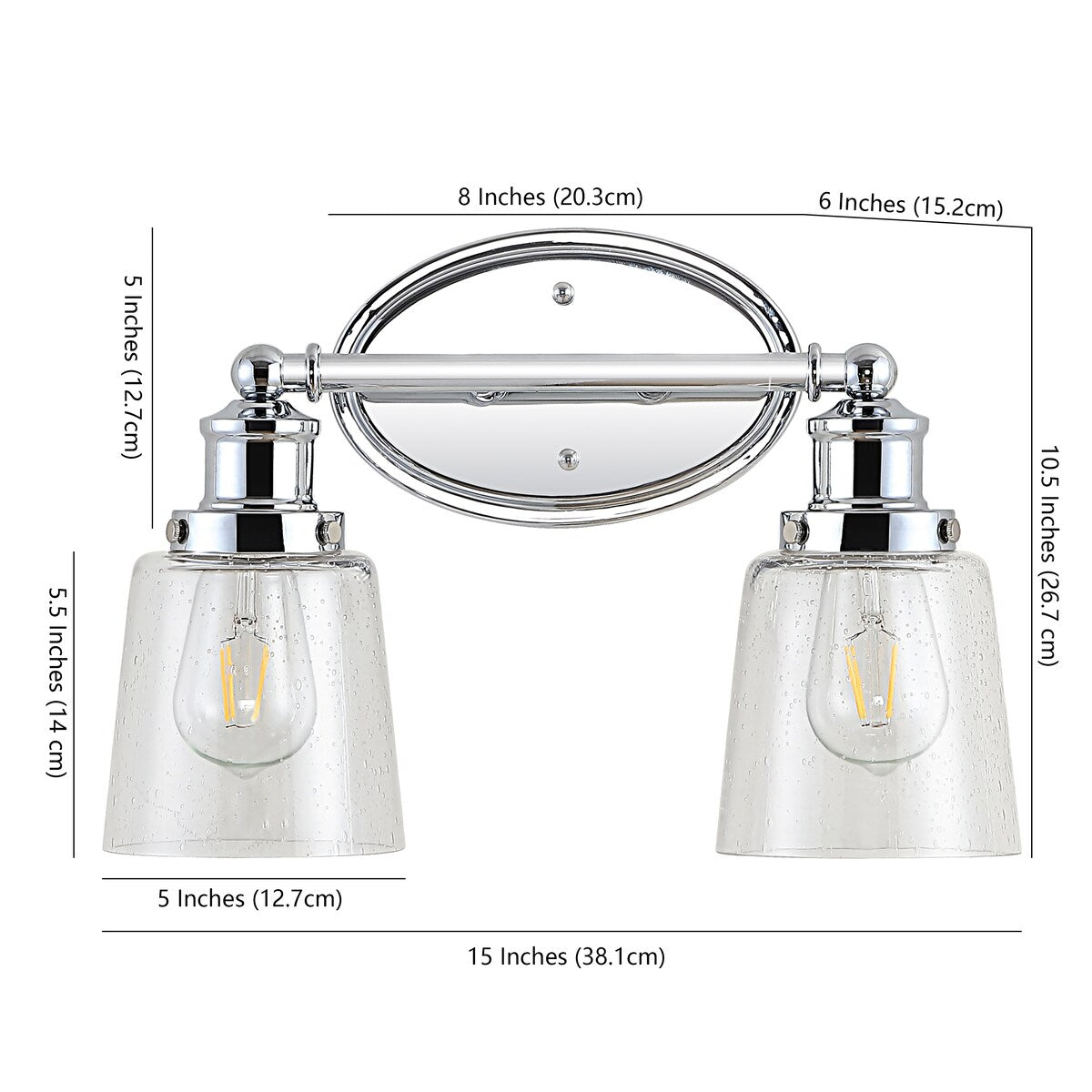 Applique murale LED Sandrine à 3 lumières en fer et verre bullé, style cottage classique, par JONATHAN Y