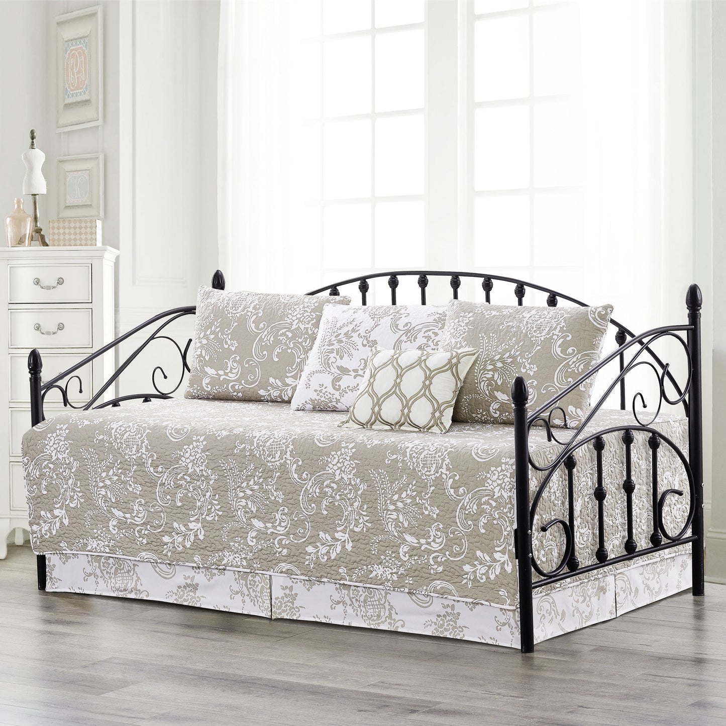 Ensemble de couvre-lit Serenta 6 pièces en mélange de coton pour lit de jour - 75 x 39