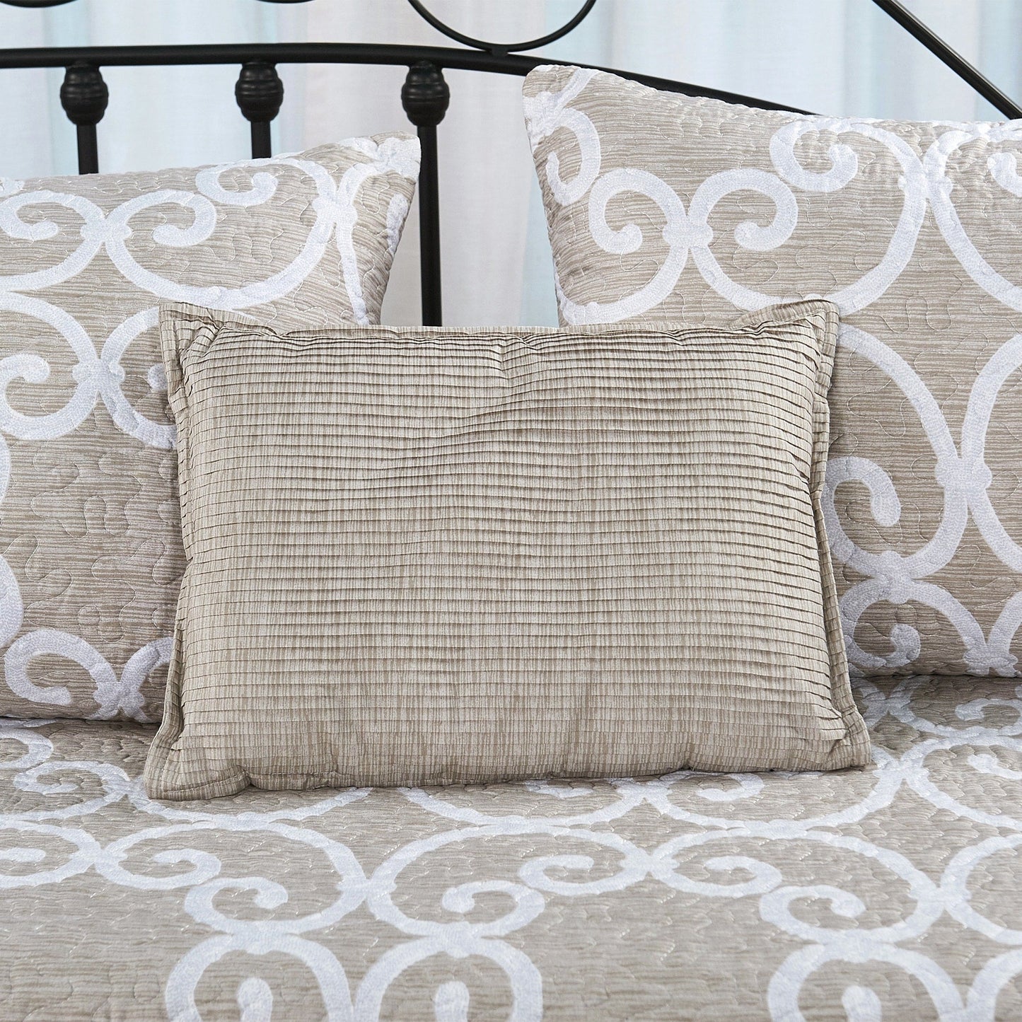 Ensemble de couvre-lit Serenta 6 pièces en mélange de coton pour lit de jour - 75 x 39