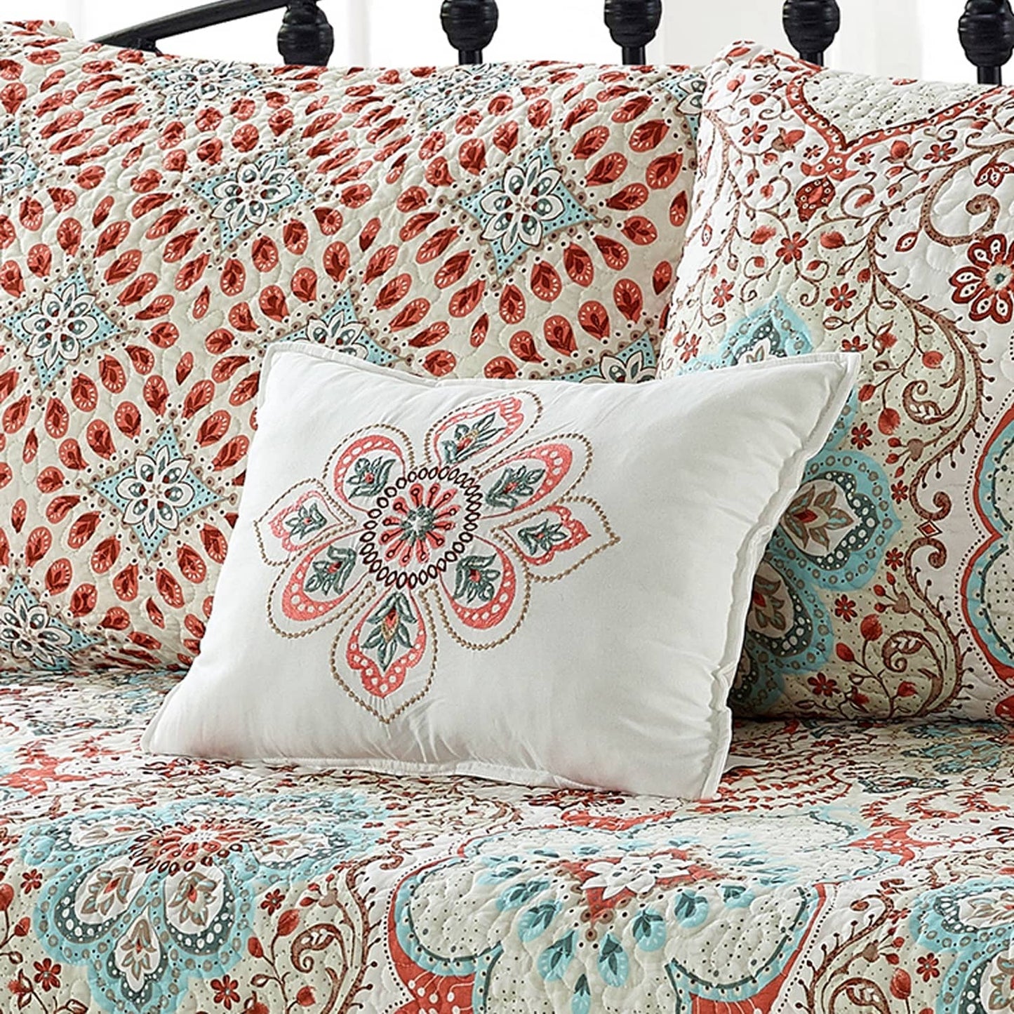 Ensemble de couvre-lit Serenta 6 pièces en mélange de coton pour lit de jour - 75 x 39