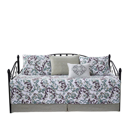 Ensemble de couvre-lit Serenta 6 pièces en mélange de coton pour lit de jour - 75 x 39