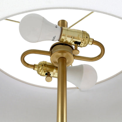 Lampadaire Simone à 2 lumières avec abat-jour en tissu