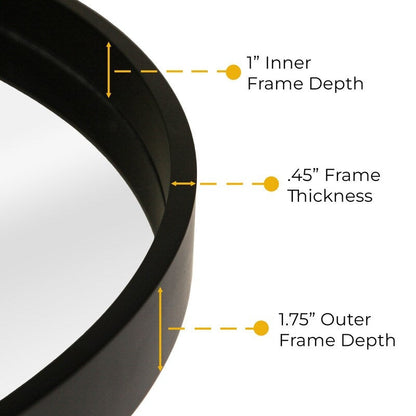 Miroir mural rond classique de style ferme avec cadre en bois