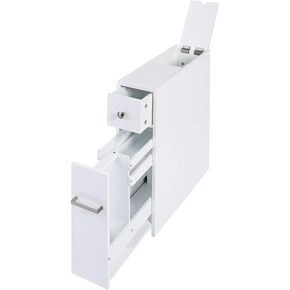 Meuble de rangement de salle de bain Spirich Home Slim, porte-papier toilette sur pied, tiroir coulissant pour meuble de salle de bain