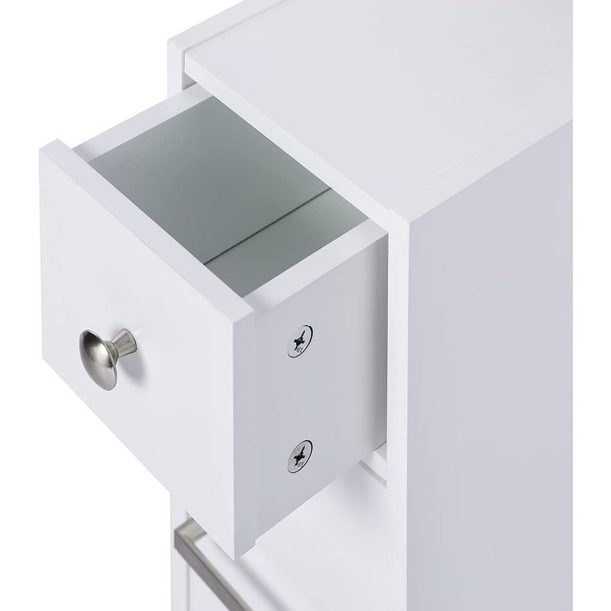 Meuble de rangement de salle de bain Spirich Home Slim, porte-papier toilette sur pied, tiroir coulissant pour meuble de salle de bain