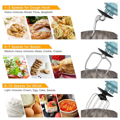 Robot pâtissier - Capacité de 7,5 L, 10 vitesses, moteur de 660 W