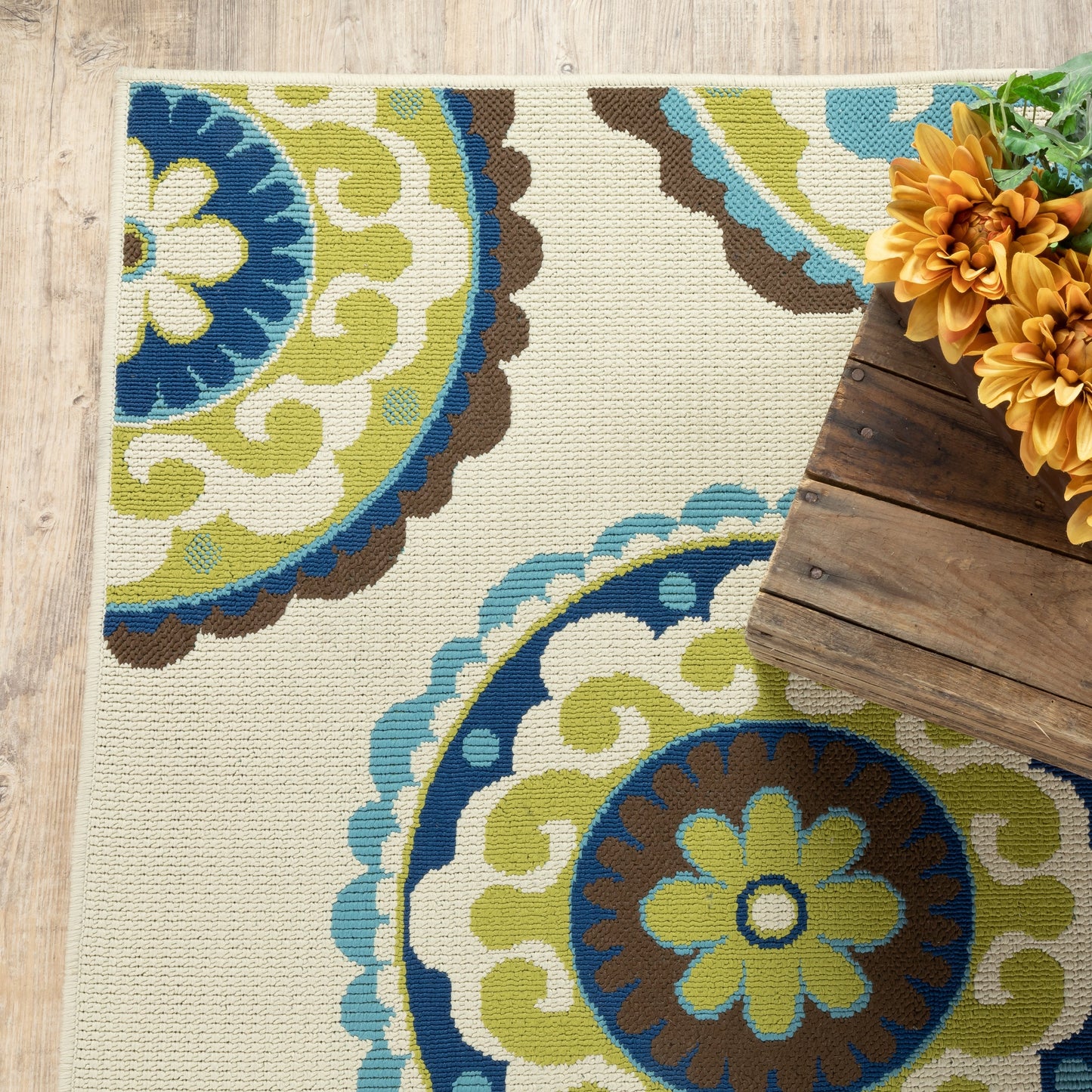 Tapis d'intérieur/extérieur Vista Home Catalina à médaillons floraux