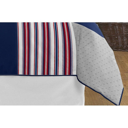 Ensemble de couette 3 pièces pour garçon, collection Sports, motif de baseball rouge, blanc et bleu, taille double/queen