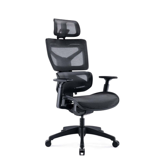 Tygerclaw High Back Executive Ergonomique Mesh Office Chair - Black|Fauteuil président ergonomique en mailles TygerClaw à dossier haut - noir