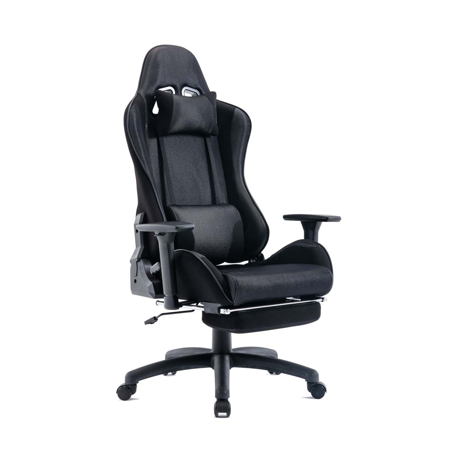 Tygerclaw Gaming Office Chair with Lumbar Pillow &amp; Leg Rest - Black|Fauteuil de jeu et de bureau TygerClaw avec coussin lombaire et repos-pieds - noir