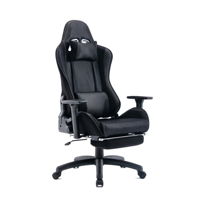 Tygerclaw Gaming Office Chair with Lumbar Pillow &amp; Leg Rest - Black|Fauteuil de jeu et de bureau TygerClaw avec coussin lombaire et repos-pieds - noir