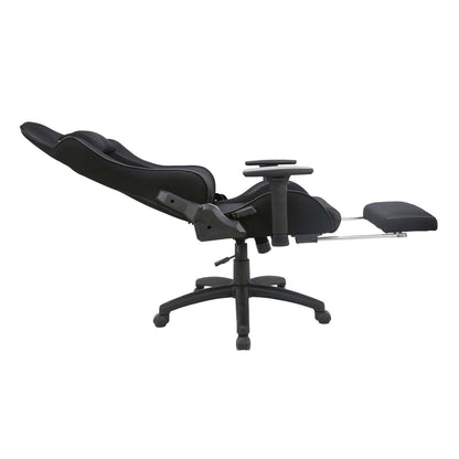 Tygerclaw Gaming Office Chair with Lumbar Pillow &amp; Leg Rest - Black|Fauteuil de jeu et de bureau TygerClaw avec coussin lombaire et repos-pieds - noir