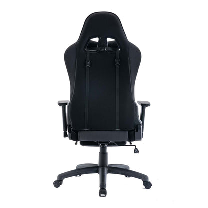 Tygerclaw Gaming Office Chair with Lumbar Pillow &amp; Leg Rest - Black|Fauteuil de jeu et de bureau TygerClaw avec coussin lombaire et repos-pieds - noir