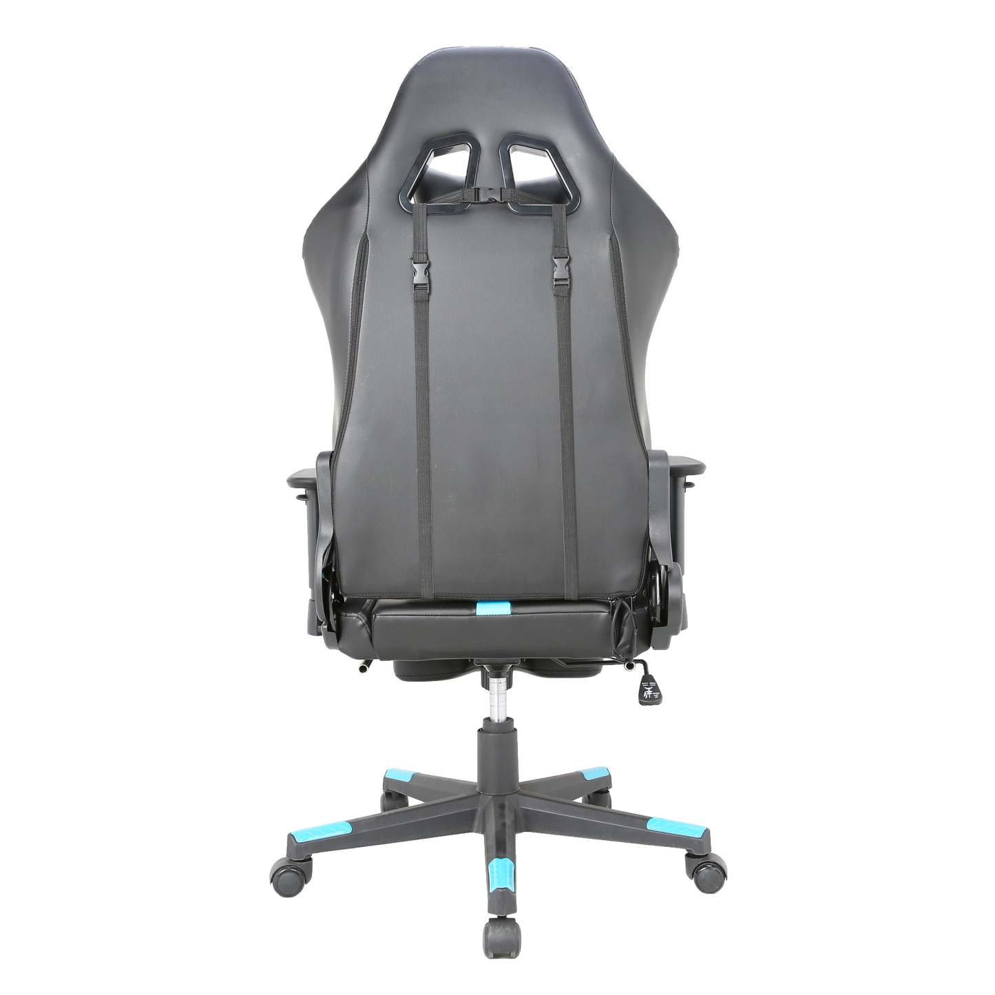 Tygerclaw PU Gaming Office Chair with Lumbar Pillow &amp; Leg Rest - Blue|Fauteuil de jeu et de bureau en polyuréthane TygerClaw avec coussin lombaire et repos-pieds - bleu