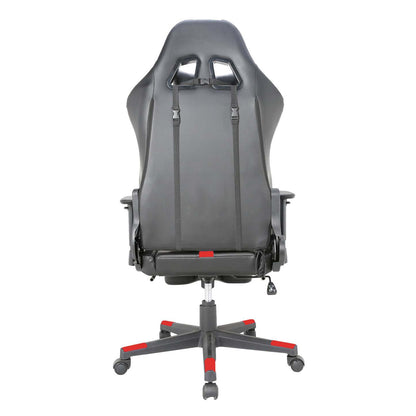 Tygerclaw Fabric Gaming Office Chair with Lumbar Pillow &amp; Leg Rest - Red|Fauteuil de jeu et de bureau en tissu TygerClaw avec coussin lombaire et repos-pieds - rouge