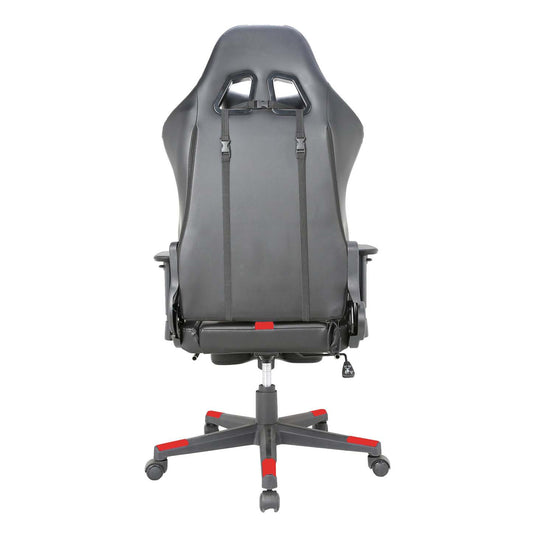 Tygerclaw Fabric Gaming Office Chair with Lumbar Pillow &amp; Leg Rest - Red|Fauteuil de jeu et de bureau en tissu TygerClaw avec coussin lombaire et repos-pieds - rouge