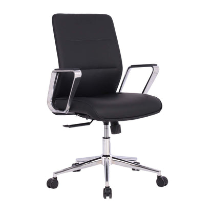 Tygerclaw Mid Back Microfibre PU Office Chair - Black|Fauteuil de bureau en microfibre de polyuréthane TygerClaw à mi-dossier - noir