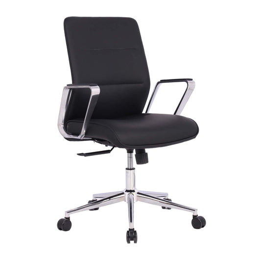 Tygerclaw Mid Back Microfibre PU Office Chair - Black|Fauteuil de bureau en microfibre de polyuréthane TygerClaw à mi-dossier - noir