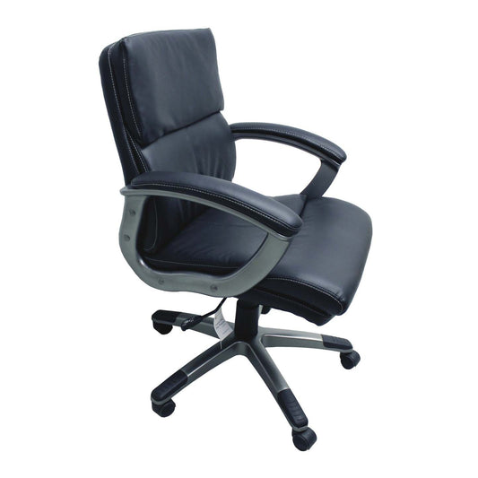 Tygerclaw 26 Mid Back PU Leather Office Chair - Black|Chaise de bureau TygerClaw mi-dossier en similicuir en polyuréthane - noire