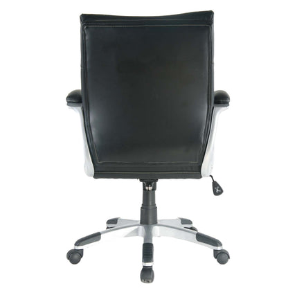 Tygerclaw 26 Mid Back PU Leather Office Chair - Black|Chaise de bureau TygerClaw mi-dossier en similicuir en polyuréthane - noire