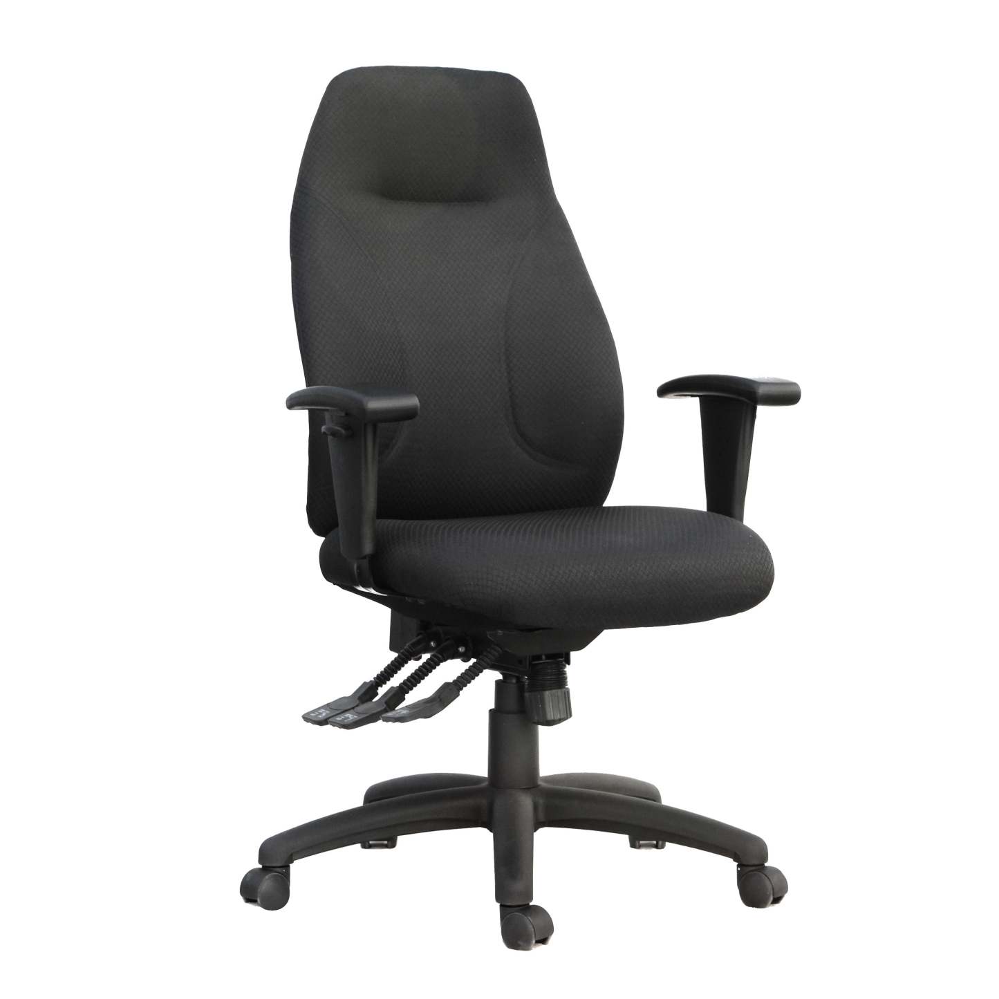 Tygerclaw Executive High Back Fabric Office Chair - Black|Fauteuil président en tissu TygerClaw à dossier haut - noir