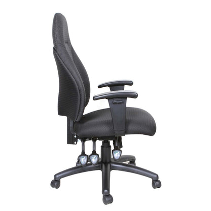 Tygerclaw Executive High Back Fabric Office Chair - Black|Fauteuil président en tissu TygerClaw à dossier haut - noir