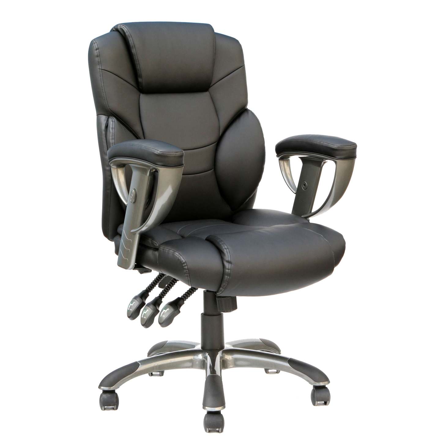 Tygerclaw Executive High Back Bonded Leather Office Chair - Grey|Fauteuil président TygerClaw en cuir contrecollé à dossier haut - gris